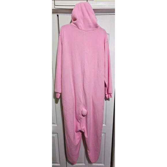 Cheer Care Bear Kigurumi Adult Fleece Hooded Onesie Pajamas Costume Pink Rainbow - Picture 7 of 9